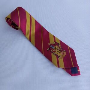 Harry Potter Men's Necktie Tie Polyester Gryffindor Crest Maroon Gold Stripe 54"